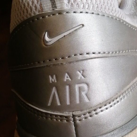 Nike Air Max Womens Low Top Sneaker Silver‎ Lace Up Wedge Padded Collar 8.5 - Picture 8 of 10